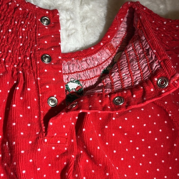 Toffee Apple toddler red corduroy  dress. Sz 2T with candy canes. - Picture 5 of 5